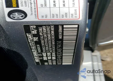 2013 Mercedes-Benz C 250 from USA, damaged, VIN WDDGF4HB3DA879414